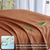 image:imageBedsure Queen Sheet Set Rayon Derived from Bamboo Cooling Sheets PureWoven Breathable amp Soft Deep Pocket Up to 16 Inches Hotel Luxury Silky Bedding for Hot Sleepers Coffee19  Burnt Orange