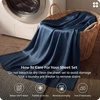 image:imageBedsure Queen Sheet Set Rayon Derived from Bamboo Cooling Sheets PureWoven Breathable amp Soft Deep Pocket Up to 16 Inches Hotel Luxury Silky Bedding for Hot Sleepers Coffee07  Navy