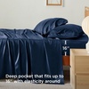 image:imageBedsure Queen Sheet Set Rayon Derived from Bamboo Cooling Sheets PureWoven Breathable amp Soft Deep Pocket Up to 16 Inches Hotel Luxury Silky Bedding for Hot Sleepers Coffee07  Navy