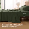 image:imageBedsure Queen Sheet Set Rayon Derived from Bamboo Cooling Sheets PureWoven Breathable amp Soft Deep Pocket Up to 16 Inches Hotel Luxury Silky Bedding for Hot Sleepers Coffee22  Olive Green