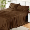 image:imageBedsure Queen Sheet Set Rayon Derived from Bamboo Cooling Sheets PureWoven Breathable amp Soft Deep Pocket Up to 16 Inches Hotel Luxury Silky Bedding for Hot Sleepers Coffee20  Brown