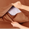 image:imageBedsure Queen Sheet Set Rayon Derived from Bamboo Cooling Sheets PureWoven Breathable amp Soft Deep Pocket Up to 16 Inches Hotel Luxury Silky Bedding for Hot Sleepers Coffee19  Burnt Orange
