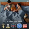 image:imageBedsure Queen Sheet Set Rayon Derived from Bamboo Cooling Sheets PureWoven Breathable amp Soft Deep Pocket Up to 16 Inches Hotel Luxury Silky Bedding for Hot Sleepers Coffee05  Dusty Blue