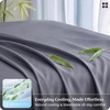 image:imageBedsure Queen Sheet Set Rayon Derived from Bamboo Cooling Sheets PureWoven Breathable amp Soft Deep Pocket Up to 16 Inches Hotel Luxury Silky Bedding for Hot Sleepers Coffee01  Dark Grey