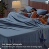 image:imageBedsure Queen Sheet Set Rayon Derived from Bamboo Cooling Sheets PureWoven Breathable amp Soft Deep Pocket Up to 16 Inches Hotel Luxury Silky Bedding for Hot Sleepers Coffee05  Dusty Blue