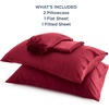 image:imageBedsure Queen Sheet Set Rayon Derived from Bamboo Cooling Sheets PureWoven Breathable amp Soft Deep Pocket Up to 16 Inches Hotel Luxury Silky Bedding for Hot Sleepers Coffee15  Burgundy