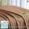 image:imageBedsure Queen Sheet Set Rayon Derived from Bamboo Cooling Sheets PureWoven Breathable amp Soft Deep Pocket Up to 16 Inches Hotel Luxury Silky Bedding for Hot Sleepers Coffee24  Khaki