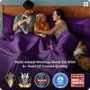 image:imageBedsure Queen Sheet Set Rayon Derived from Bamboo Cooling Sheets PureWoven Breathable amp Soft Deep Pocket Up to 16 Inches Hotel Luxury Silky Bedding for Hot Sleepers Coffee14  Plum