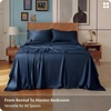 image:imageBedsure Queen Sheet Set Rayon Derived from Bamboo Cooling Sheets PureWoven Breathable amp Soft Deep Pocket Up to 16 Inches Hotel Luxury Silky Bedding for Hot Sleepers Coffee07  Navy