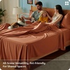 image:imageBedsure Queen Sheet Set Rayon Derived from Bamboo Cooling Sheets PureWoven Breathable amp Soft Deep Pocket Up to 16 Inches Hotel Luxury Silky Bedding for Hot Sleepers Coffee19  Burnt Orange