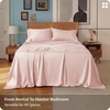 image:imageBedsure Queen Sheet Set Rayon Derived from Bamboo Cooling Sheets PureWoven Breathable amp Soft Deep Pocket Up to 16 Inches Hotel Luxury Silky Bedding for Hot Sleepers Coffee11  Pink