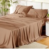 image:imageBedsure Queen Sheet Set Rayon Derived from Bamboo Cooling Sheets PureWoven Breathable amp Soft Deep Pocket Up to 16 Inches Hotel Luxury Silky Bedding for Hot Sleepers Coffee24  Khaki