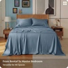 image:imageBedsure Queen Sheet Set Rayon Derived from Bamboo Cooling Sheets PureWoven Breathable amp Soft Deep Pocket Up to 16 Inches Hotel Luxury Silky Bedding for Hot Sleepers Coffee05  Dusty Blue