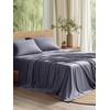 image:imageBedsure Queen Sheet Set Rayon Derived from Bamboo Cooling Sheets PureWoven Breathable amp Soft Deep Pocket Up to 16 Inches Hotel Luxury Silky Bedding for Hot Sleepers Coffee01  Dark Grey