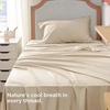 image:imageBedsure Queen Sheet Set Rayon Derived from Bamboo Cooling Sheets PureWoven Breathable amp Soft Deep Pocket Up to 16 Inches Hotel Luxury Silky Bedding for Hot Sleepers Coffee03  Beige