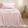 image:imageBedsure Queen Sheet Set Rayon Derived from Bamboo Cooling Sheets PureWoven Breathable amp Soft Deep Pocket Up to 16 Inches Hotel Luxury Silky Bedding for Hot Sleepers Coffee11  Pink