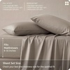 image:imageBedsure Queen Sheet Set Rayon Derived from Bamboo Cooling Sheets PureWoven Breathable amp Soft Deep Pocket Up to 16 Inches Hotel Luxury Silky Bedding for Hot Sleepers Coffee17  Simply Taupe