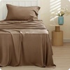 image:imageBedsure Queen Sheet Set Rayon Derived from Bamboo Cooling Sheets PureWoven Breathable amp Soft Deep Pocket Up to 16 Inches Hotel Luxury Silky Bedding for Hot Sleepers Coffee28  Coffee