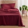 image:imageBedsure Queen Sheet Set Rayon Derived from Bamboo Cooling Sheets PureWoven Breathable amp Soft Deep Pocket Up to 16 Inches Hotel Luxury Silky Bedding for Hot Sleepers Coffee15  Burgundy