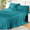 image:imageBedsure Queen Sheet Set Rayon Derived from Bamboo Cooling Sheets PureWoven Breathable amp Soft Deep Pocket Up to 16 Inches Hotel Luxury Silky Bedding for Hot Sleepers Coffee18  Turquoise