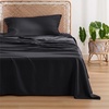 image:imageBedsure Queen Sheet Set Rayon Derived from Bamboo Cooling Sheets PureWoven Breathable amp Soft Deep Pocket Up to 16 Inches Hotel Luxury Silky Bedding for Hot Sleepers Coffee09  Black