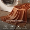 image:imageBedsure Queen Sheet Set Rayon Derived from Bamboo Cooling Sheets PureWoven Breathable amp Soft Deep Pocket Up to 16 Inches Hotel Luxury Silky Bedding for Hot Sleepers Coffee19  Burnt Orange