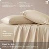image:imageBedsure Queen Sheet Set Rayon Derived from Bamboo Cooling Sheets PureWoven Breathable amp Soft Deep Pocket Up to 16 Inches Hotel Luxury Silky Bedding for Hot Sleepers Coffee12  Light Beige