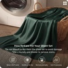 image:imageBedsure Queen Sheet Set Rayon Derived from Bamboo Cooling Sheets PureWoven Breathable amp Soft Deep Pocket Up to 16 Inches Hotel Luxury Silky Bedding for Hot Sleepers Coffee26  Forest Green