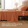 image:imageBedsure Queen Sheet Set Rayon Derived from Bamboo Cooling Sheets PureWoven Breathable amp Soft Deep Pocket Up to 16 Inches Hotel Luxury Silky Bedding for Hot Sleepers Coffee19  Burnt Orange