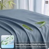 image:imageBedsure Queen Sheet Set Rayon Derived from Bamboo Cooling Sheets PureWoven Breathable amp Soft Deep Pocket Up to 16 Inches Hotel Luxury Silky Bedding for Hot Sleepers Coffee05  Dusty Blue