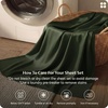 image:imageBedsure Queen Sheet Set Rayon Derived from Bamboo Cooling Sheets PureWoven Breathable amp Soft Deep Pocket Up to 16 Inches Hotel Luxury Silky Bedding for Hot Sleepers Coffee22  Olive Green