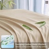 image:imageBedsure Queen Sheet Set Rayon Derived from Bamboo Cooling Sheets PureWoven Breathable amp Soft Deep Pocket Up to 16 Inches Hotel Luxury Silky Bedding for Hot Sleepers Coffee12  Light Beige
