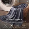 image:imageBedsure Queen Sheet Set Rayon Derived from Bamboo Cooling Sheets PureWoven Breathable amp Soft Deep Pocket Up to 16 Inches Hotel Luxury Silky Bedding for Hot Sleepers Coffee01  Dark Grey