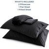 image:imageBedsure Queen Sheet Set Rayon Derived from Bamboo Cooling Sheets PureWoven Breathable amp Soft Deep Pocket Up to 16 Inches Hotel Luxury Silky Bedding for Hot Sleepers Coffee09  Black