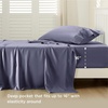 image:imageBedsure Queen Sheet Set Rayon Derived from Bamboo Cooling Sheets PureWoven Breathable amp Soft Deep Pocket Up to 16 Inches Hotel Luxury Silky Bedding for Hot Sleepers Coffee01  Dark Grey