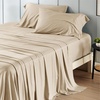 image:imageBedsure Queen Sheet Set Rayon Derived from Bamboo Cooling Sheets PureWoven Breathable amp Soft Deep Pocket Up to 16 Inches Hotel Luxury Silky Bedding for Hot Sleepers Coffee03  Beige