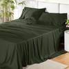 image:imageBedsure Queen Sheet Set Rayon Derived from Bamboo Cooling Sheets PureWoven Breathable amp Soft Deep Pocket Up to 16 Inches Hotel Luxury Silky Bedding for Hot Sleepers Coffee22  Olive Green