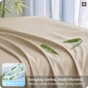 image:imageBedsure Queen Sheet Set Rayon Derived from Bamboo Cooling Sheets PureWoven Breathable amp Soft Deep Pocket Up to 16 Inches Hotel Luxury Silky Bedding for Hot Sleepers Coffee03  Beige