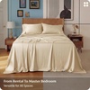 image:imageBedsure Queen Sheet Set Rayon Derived from Bamboo Cooling Sheets PureWoven Breathable amp Soft Deep Pocket Up to 16 Inches Hotel Luxury Silky Bedding for Hot Sleepers Coffee12  Light Beige