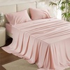image:imageBedsure Queen Sheet Set Rayon Derived from Bamboo Cooling Sheets PureWoven Breathable amp Soft Deep Pocket Up to 16 Inches Hotel Luxury Silky Bedding for Hot Sleepers Coffee11  Pink
