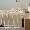 image:imageBedsure Queen Sheet Set Rayon Derived from Bamboo Cooling Sheets PureWoven Breathable amp Soft Deep Pocket Up to 16 Inches Hotel Luxury Silky Bedding for Hot Sleepers Coffee03  Beige