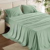 image:imageBedsure Queen Sheet Set Rayon Derived from Bamboo Cooling Sheets PureWoven Breathable amp Soft Deep Pocket Up to 16 Inches Hotel Luxury Silky Bedding for Hot Sleepers Coffee10  Sage Green