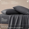 image:imageBedsure Queen Sheet Set Rayon Derived from Bamboo Cooling Sheets PureWoven Breathable amp Soft Deep Pocket Up to 16 Inches Hotel Luxury Silky Bedding for Hot Sleepers Coffee27  Charcoal