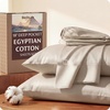 image:imageBedsure 100 Giza CEA Certified Egyptian Cotton Sheets  18 Deep Pocket King Size with 4 Corner Straps PureWoven AllSeason Breathable Comfort Softens After Wash Thick amp SturdyOlive GreenBeige