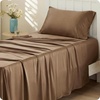 image:imageBedsure Queen Sheet Set Rayon Derived from Bamboo Cooling Sheets PureWoven Breathable amp Soft Deep Pocket Up to 16 Inches Hotel Luxury Silky Bedding for Hot Sleepers Coffee28  Coffee