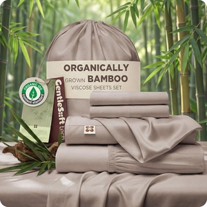 image:imageBedsure 100 Organically Grown Bamboo Viscose California King Sheet Sets  Cooling Bedsheet for Hot Sleepers  Luxury Silky Soft PureWoven  18 Deep Pocket with Corner Straps  OekoTex Light Brown03  Light Brown