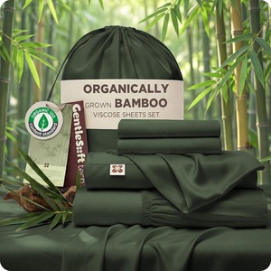 image:imageBedsure 100 Organically Grown Bamboo Viscose California King Sheet Sets  Cooling Bedsheet for Hot Sleepers  Luxury Silky Soft PureWoven  18 Deep Pocket with Corner Straps  OekoTex Light Brown05  Olive Green
