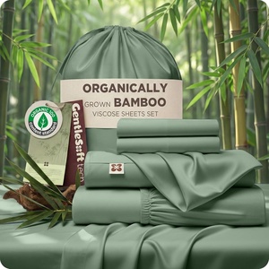 image:imageBedsure 100 Organically Grown Bamboo Viscose California King Sheet Sets  Cooling Bedsheet for Hot Sleepers  Luxury Silky Soft PureWoven  18 Deep Pocket with Corner Straps  OekoTex Light Brown07  Sage Green