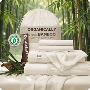 image:imageBedsure 100 Organically Grown Bamboo Viscose California King Sheet Sets  Cooling Bedsheet for Hot Sleepers  Luxury Silky Soft PureWoven  18 Deep Pocket with Corner Straps  OekoTex Light Brown02  Beige