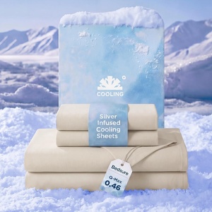 image:imageBedsure Cooling Sheets for Hot Sleepers Silver Infused Bed Sheets QMaxgt046 Luxury Soft amp Silky Smooth King Size Sheets Set Deep Pocket Up to 16 Inches 4 Pieces LinenLinen